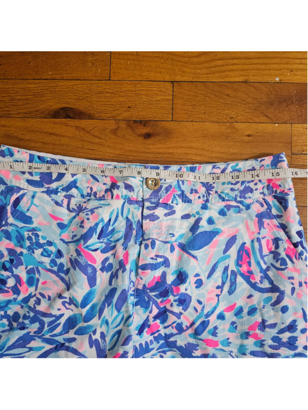 Women's Lilly Pulitzer Blue Pink Floral Mini Skirt Size 6 - Picture 2 of 6